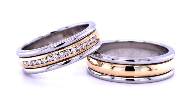 Modelo Bicolor Platino y Oro Amarillo